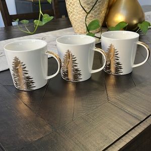 Paula Scaletta New Bone China Mugs Gold Christmas Tree